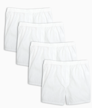 Load image into Gallery viewer, 4-Pack White 100% Cotton Men&#39;s Pinpoint Boxer (BB101)