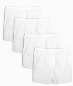 4-Pack White 100% Cotton Men's Pinpoint Boxer (BB101)