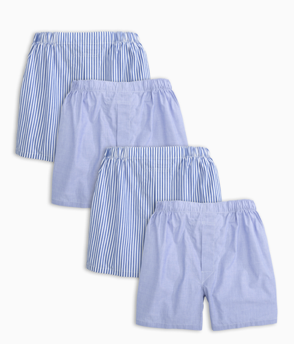 4-Pack Blue 100% Cotton Men's Boxer (BB103)