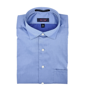 Beyond Non-Iron® Blue 80/2 Ply Twills with Stretch Dress Shirt (Ben)