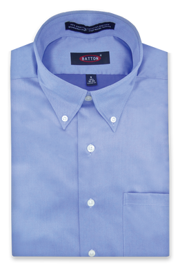 Beyond Non-Iron Blue 80s 2-Ply Twill Stretch Dress Shirt – Ben