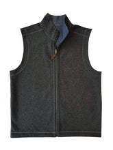 Load image into Gallery viewer, Charcoal and Medium Blue Men&#39;s Reversible Vest