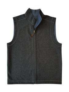 Charcoal and Medium Blue Reversible Vest