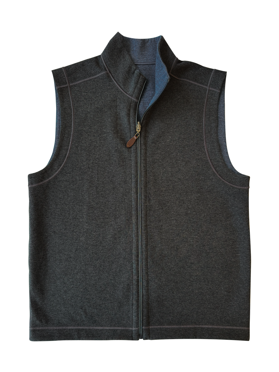 Charcoal and Medium Blue Reversible Vest