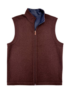 Navy and Cocoa Men's Reversible Vest