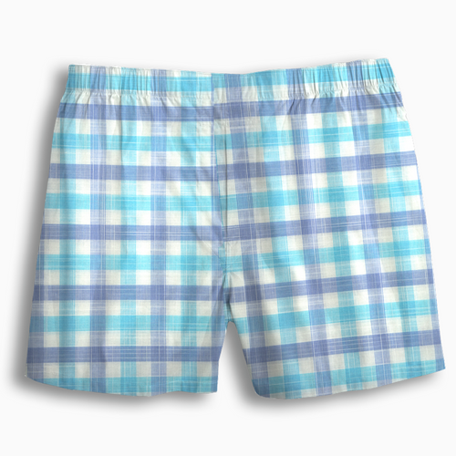 Aqua Poplin 100% Cotton Men's Boxer (Cohen)