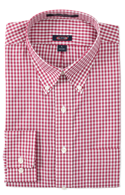Crimson Non-Iron Gingham Cotton Sport Shirt