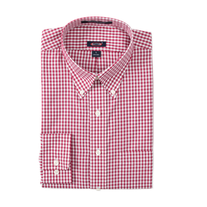 Crimson Gingham Cotton Sport Shirt