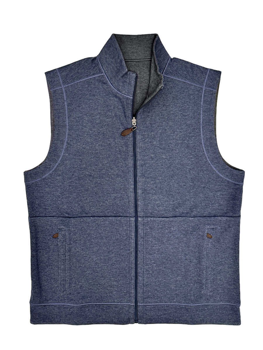 DEQUINN REVERSIBLE FILL ZIP VEST WITH POCKET