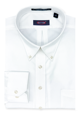 Beyond Non-Iron® White 80s 2-Ply Pinpoint Cotton Dress Shirt – Eric (Exact Neck & Sleeve Sizing)