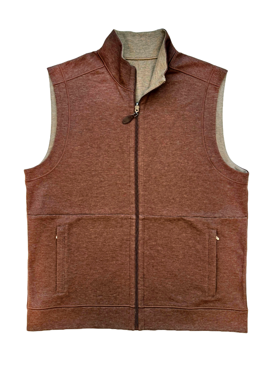 GARRELL REVERSIBLE FILL ZIP VEST WITH POCKET