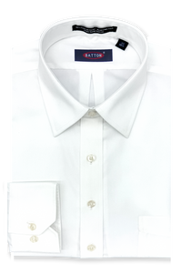 Beyond Non-Iron® White Spread-Collar 80s 2-Ply Pinpoint Cotton Dress Shirt – Joel (Exact Neck & Sleeve Sizing)