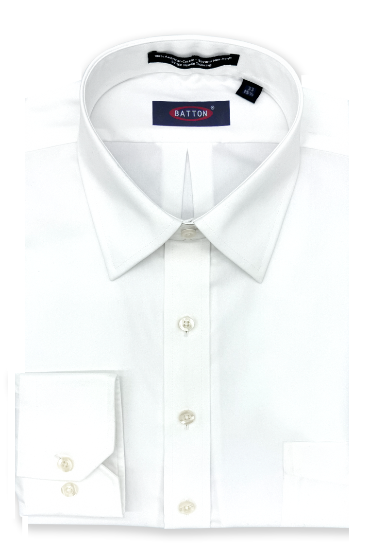 Beyond Non-Iron® White Spread-Collar 80s 2-Ply Pinpoint Cotton Dress Shirt – Joel (Exact Neck & Sleeve Sizing)