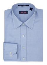 Load image into Gallery viewer, Beyond Non-Iron® Blue Spread-Collar 80s 2-Ply Pinpoint Cotton Dress Shirt – Matt (Exact Neck &amp; Sleeve Sizing)