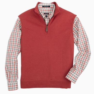 Paulo Performance Quarter-Zip Vest – Crimson