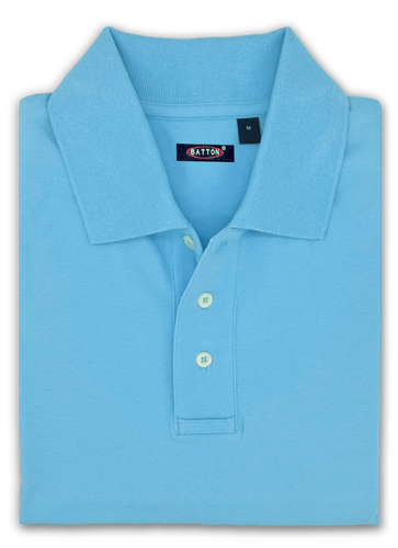 Sanford Sky Blue Short Sleeve Piqué Stretch Polo