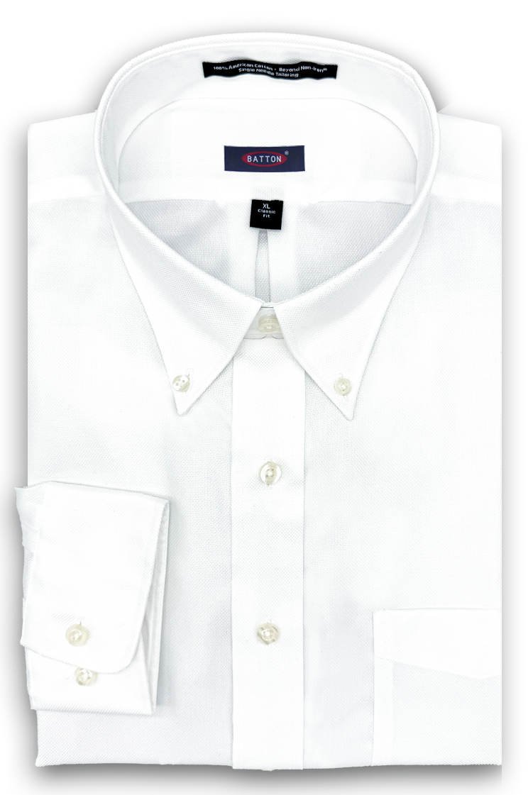 Terry Non-Iron White Royal Oxford Sport Shirt