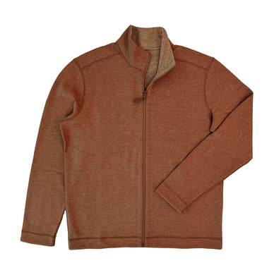 Tobacco and Oatmeal Men's Reversible Full Zip Jacket- No Pockets