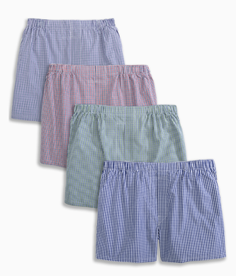 4-Pack Men’s Assorted 100% Cotton Boxer Shorts (Style BB104)