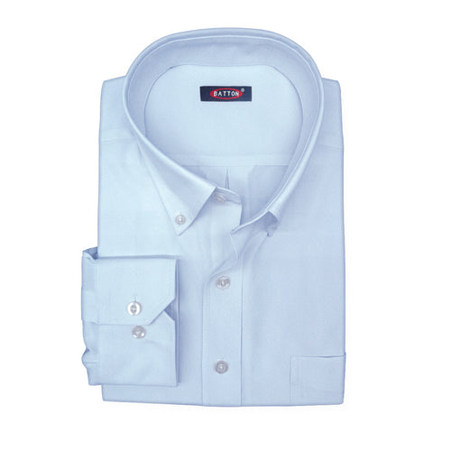 Light blue dress shirt with a Batton label on a white background