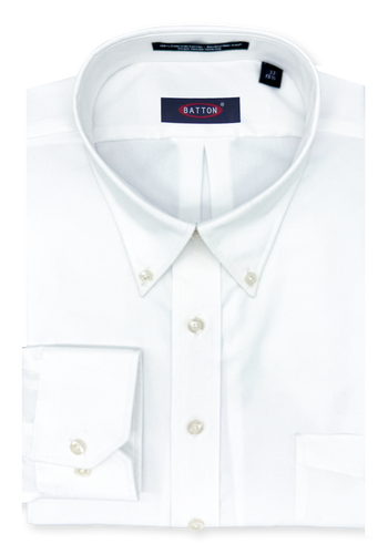 Beyond Non-Iron® White 80s 2-Ply Pinpoint Cotton Dress Shirt – Neil (Average Sleeve & Dual Size)
