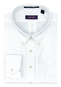 Beyond Non-Iron® White 80s 2-Ply Pinpoint Cotton Dress Shirt – Neil (Average Sleeve & Dual Size)