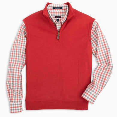 Paulo Performance Quarter-Zip Vest – Old Red