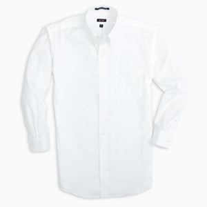 Beyond Non-Iron® White 80s 2-Ply Pinpoint Cotton Dress Shirt – Eric (Exact Neck & Sleeve Sizing)